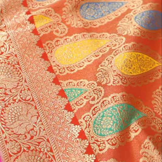 Pure Katan Brocade Handloom Banarasi Saree