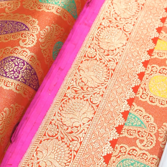 Pure Katan Brocade Handloom Banarasi Saree